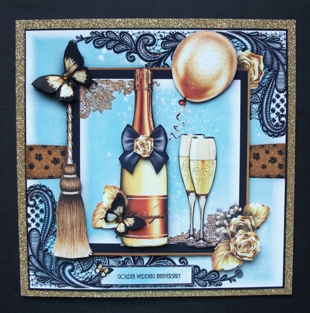 Champagne Wishes Card Front Kit by Jennifer (Jaye) Smith-Kirk