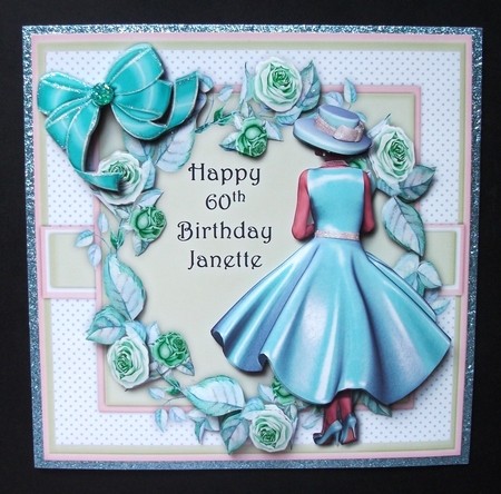Lady in Aqua with Roses by Jennifer (Jaye) Smith-Kirk
