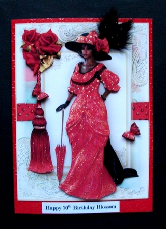 A5 Ethnic Edwardian Lady In Red Topper by Jennifer (Jaye) Smith-Kirk
