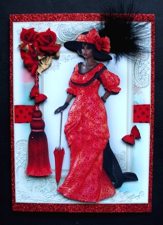 A5 Ethnic Edwardian Lady In Red Topper by Jennifer (Jaye) Smith-Kirk