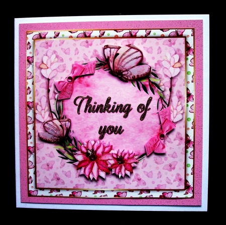 8x8 Pink Butterfly Thinking of you  by Jennifer (Jaye) Smith-Kirk