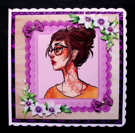Beautiful Lady With Messy Bun 8x8 by Jennifer (Jaye) Smith-Kirk
