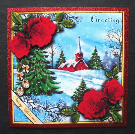 Christmas Roses - Greetings red by Jennifer (Jaye) Smith-Kirk