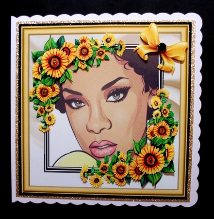 Beautiful Lady Close Up With Sunflowers 8x8 Mini Kit by Jennifer (Jaye) Smith-Kirk