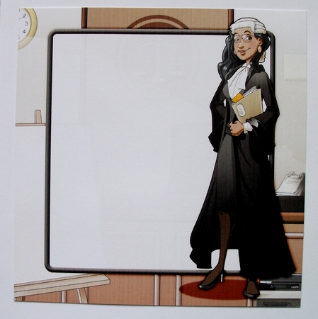 Lawyer/barrister Dudess II 8x8 Quick Card Insert by Jennifer (Jaye) Smith-Kirk
