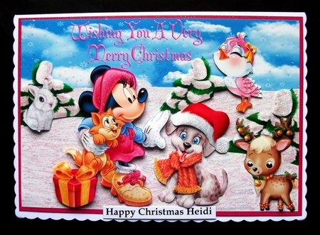 Lovely minnie mouse & friends wrapped up for the winter A4 by Jennifer (Jaye) Smith-Kirk