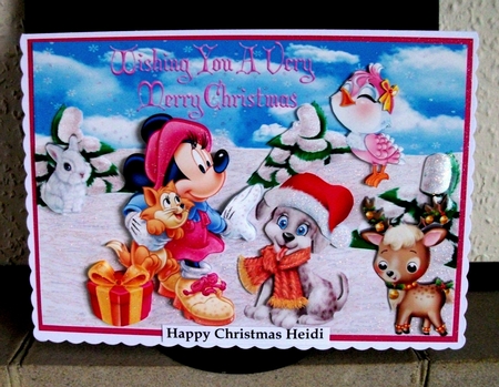 Lovely minnie mouse & friends wrapped up for the winter A4 by Jennifer (Jaye) Smith-Kirk