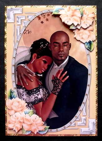 Ethnic Bride & Groom And Roses Card Front by Jennifer (Jaye) Smith-Kirk