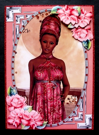 Chantell And Roses Card Front by Jennifer (Jaye) Smith-Kirk