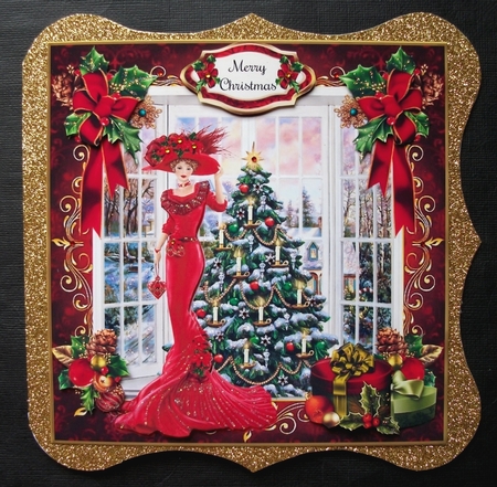 Christmas Elegance Card Front With Decoupage by Jennifer (Jaye) Smith-Kirk