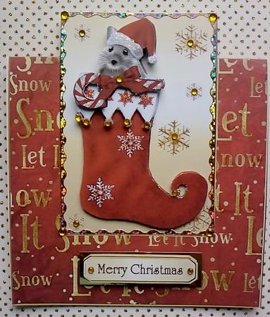 Christmas Mouse Folded Card by Jennifer (Jaye) Smith-Kirk
