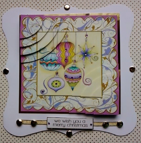 Christmas Decorations Gold 6in Duo Corner Stack Card Front by Jennifer (Jaye) Smith-Kirk