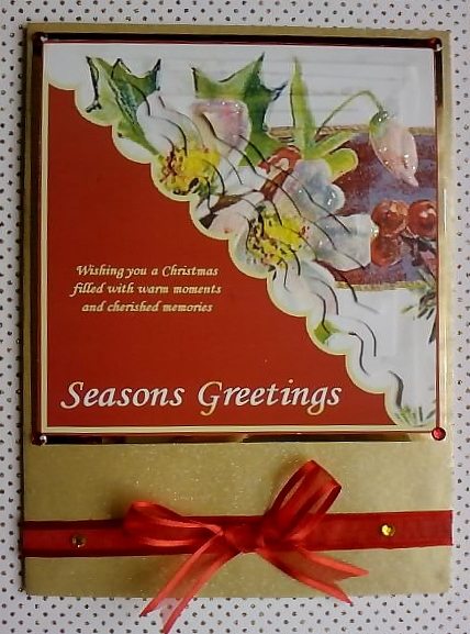 Christmas Rose Card Front and Triangle Pyramid by Jennifer (Jaye) Smith-Kirk