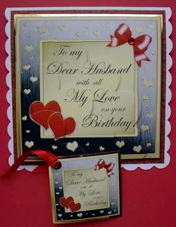 Husband Birthday Shell Edged Corner Side Stacker by Jennifer (Jaye) Smith-Kirk