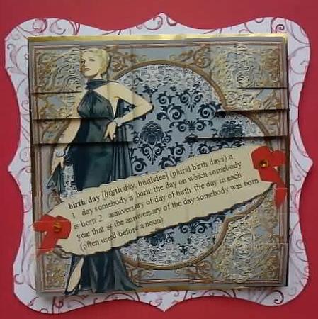 Elegant Lady Birthday Definition 4 Corner Stacker Card Front by Jennifer (Jaye) Smith-Kirk