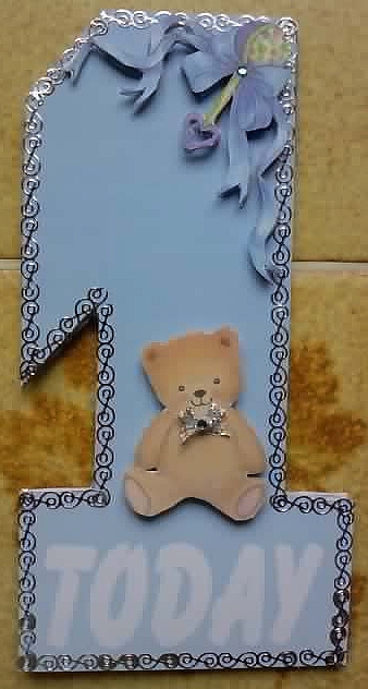 1st Birthday Shaped Card for a Boy by Jennifer (Jaye) Smith-Kirk