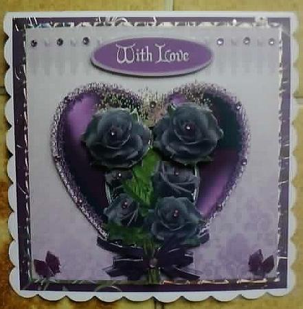 Purple Heart & Roses with Decoupage by Jennifer (Jaye) Smith-Kirk