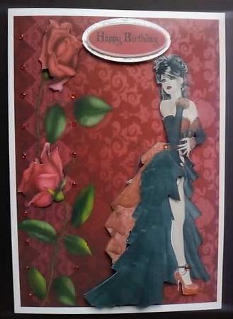 Elegant Lady & Roses with Decoupage by Jennifer (Jaye) Smith-Kirk