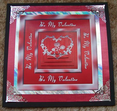 Heart Frame and Flowers - Pyramid Card Front by Jennifer (Jaye) Smith-Kirk