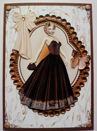 Beautiful Lady in Brown/peach Gown by Jennifer (Jaye) Smith-Kirk
