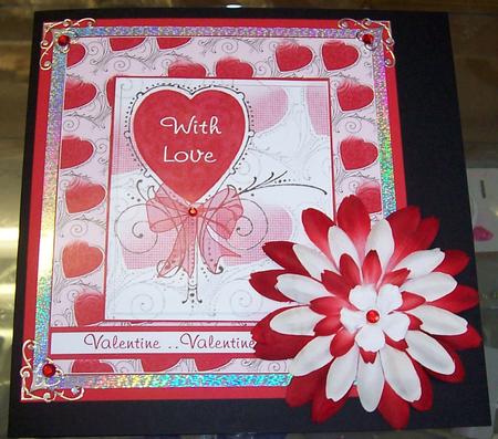 Valentine Heartsand Bow Card Front by Jennifer (Jaye) Smith-Kirk