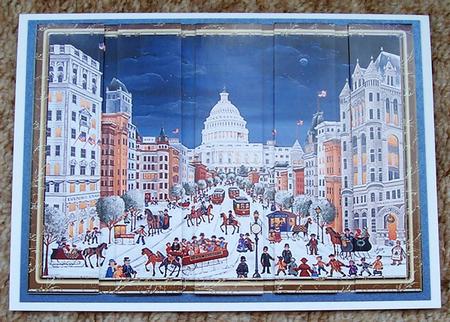 Christmas Vintage London Card Front and Panels by Jennifer (Jaye) Smith-Kirk