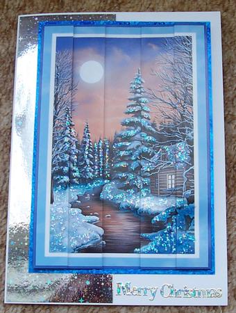 Cottage in Snowy Woods Side Stacker by Jennifer (Jaye) Smith-Kirk