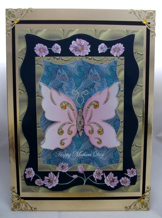 A4 Affection Butterfly in Gold Frame Mothers Day Card by Jennifer (Jaye) Smith-Kirk