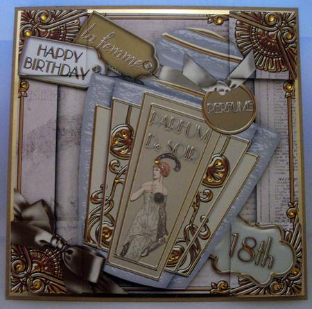 Art Deco Parfum De Soir 18th Birthday 8in Picture Topper by Jennifer (Jaye) Smith-Kirk