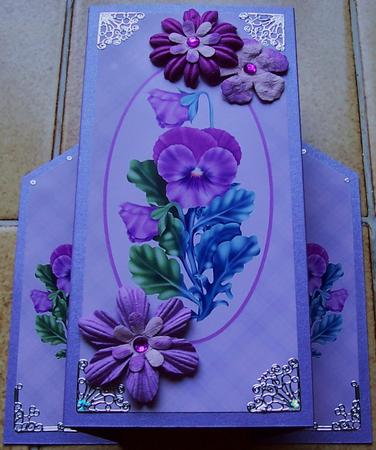 Spring Pansies Theatre Fold by Jennifer (Jaye) Smith-Kirk
