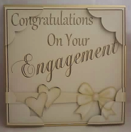 8 x 8 Hearts and Bow Engagement Scalloped Corner Topper by Jennifer (Jaye) Smith-Kirk