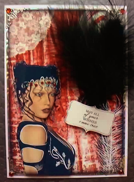 Lady on Red, A5 Step-by-step Card by Jennifer (Jaye) Smith-Kirk