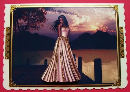 Lady in Gold at Sunset by Jennifer (Jaye) Smith-Kirk