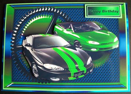 Steampunk Frame with Green/black Sports Cars by Jennifer (Jaye) Smith-Kirk