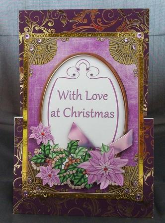 Lilac Poinsettia Love at Christmas Oval 7x5in Step by Step by Jennifer (Jaye) Smith-Kirk
