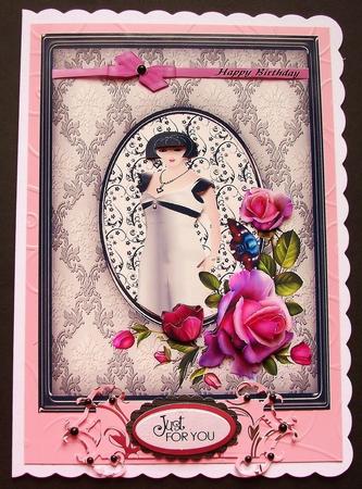 Art Deco Lady with Roses by Jennifer (Jaye) Smith-Kirk