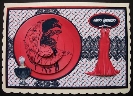 Vintage Lady with Umbrella with Lace Qs by Jennifer (Jaye) Smith-Kirk
