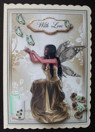 Gold and Mint Fairy Card Front by Jennifer (Jaye) Smith-Kirk