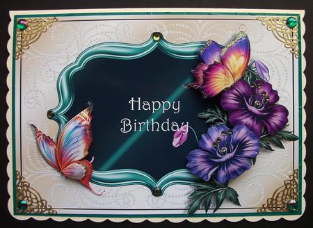 Purple Passions and Butterflies Card Front by Jennifer (Jaye) Smith-Kirk