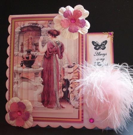 Vintage Beauty Smelling the Flowers Pyramid Decoupage by Jennifer (Jaye) Smith-Kirk