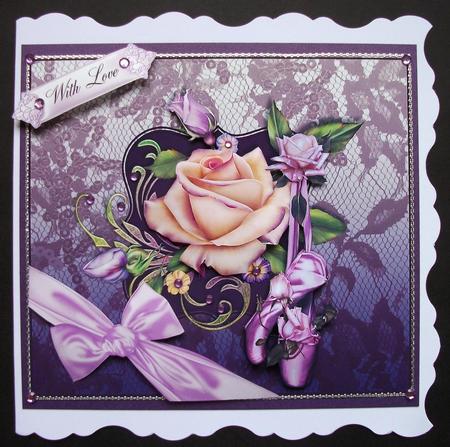 Lovely Lace Roses and Ballet Shoes Card Topper by Jennifer (Jaye) Smith-Kirk