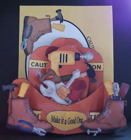 3D Push Pull - Caution Men @ Work by Jennifer (Jaye) Smith-Kirk