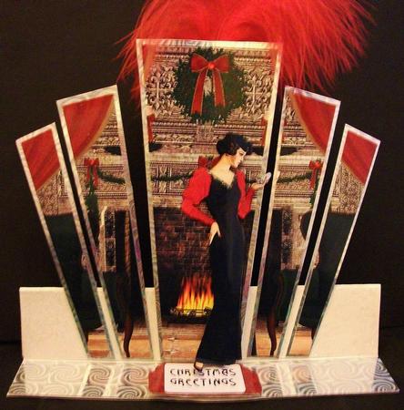 Christmas Art Deco Panels with Lady by Jennifer (Jaye) Smith-Kirk