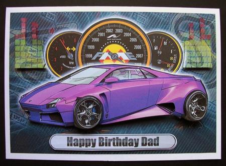 Happy Birthday Dad Lamborghini Embolado Purple by Jennifer (Jaye) Smith-Kirk