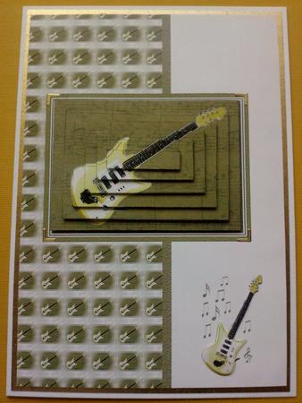 Electric Guitar Pyramid Card Front by Jennifer (Jaye) Smith-Kirk