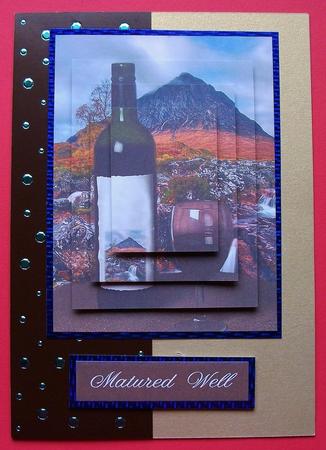 Bottle of Red Wine & Mountain Pyramid Layers by Jennifer (Jaye) Smith-Kirk
