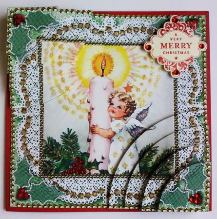 Candle Angel 1 Vintage 6inch Duo Corner Stack Card Front by Jennifer (Jaye) Smith-Kirk