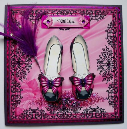 Hot Pink Butterfly Shoes Topper by Jennifer (Jaye) Smith-Kirk