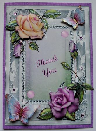Thanks Heritage Roses Card Front by Jennifer (Jaye) Smith-Kirk