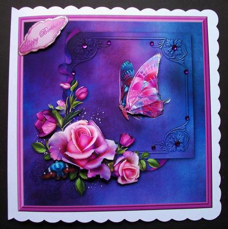 Roses on Violet by Jennifer (Jaye) Smith-Kirk